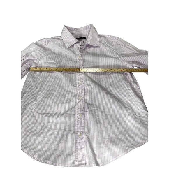 Banana Republic Womens Striped Button-Down Shirt S Petite Purple & White - Picture 7 of 9